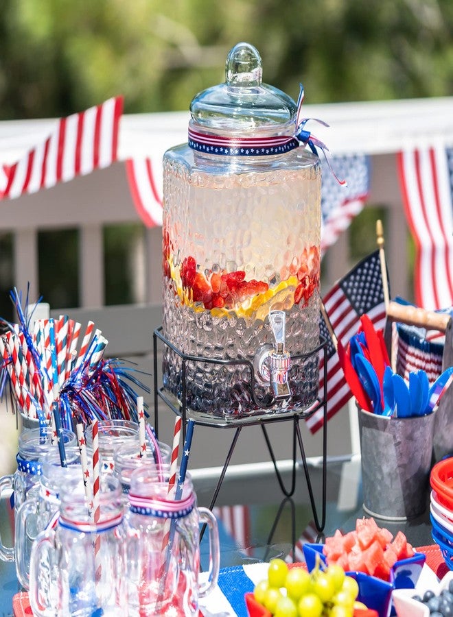 Whaline 200Pcs Independence Day Paper Straws Star Stripe Disposable Straws Red Blue White Drinking Well Crafted Straws for Juices Shakes Cocktail 4th of July Decoration Patriotic Party Event Supplies - Image 5